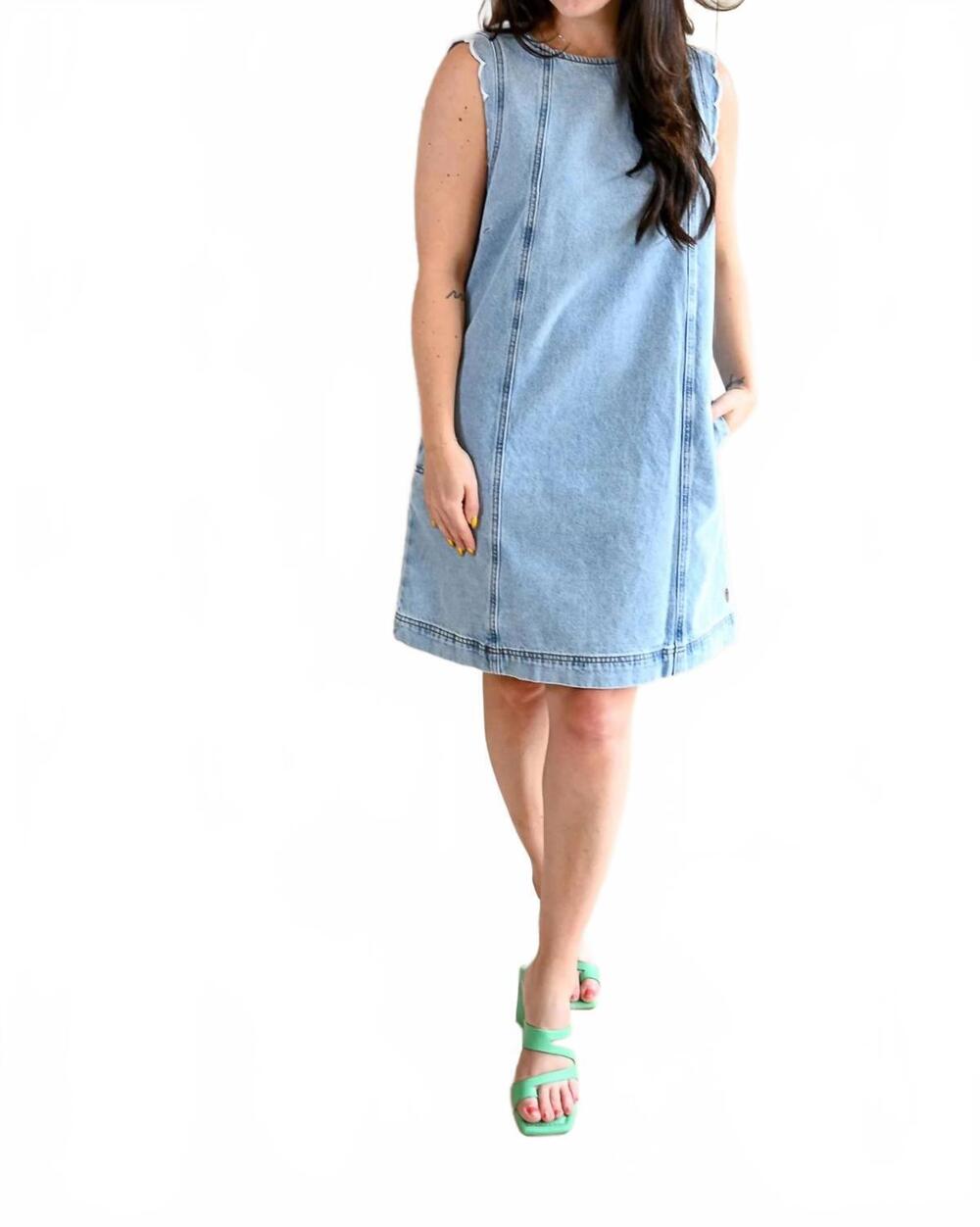 NEW FRNCH women's petra lane denim mini dress in blue
